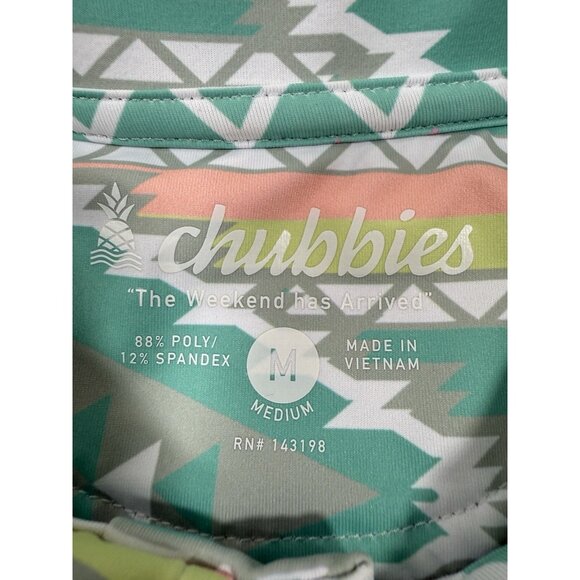 Chubbies Mens Polo Shirt Medium En Fuegos Performance Southwest Geometric Golf - Picture 7 of 12